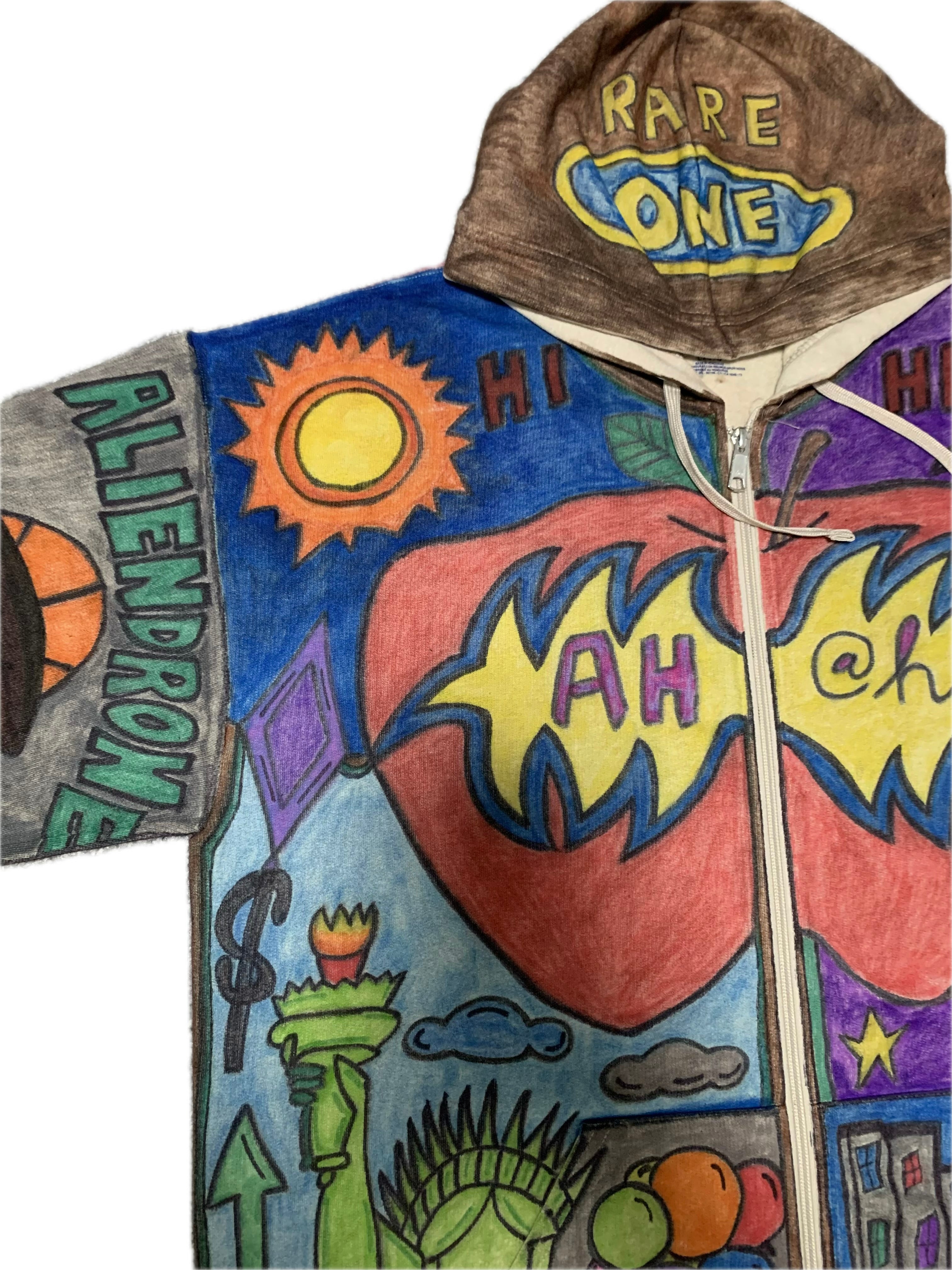 HAND-DRAWN FULL-BODY ART HOODIE