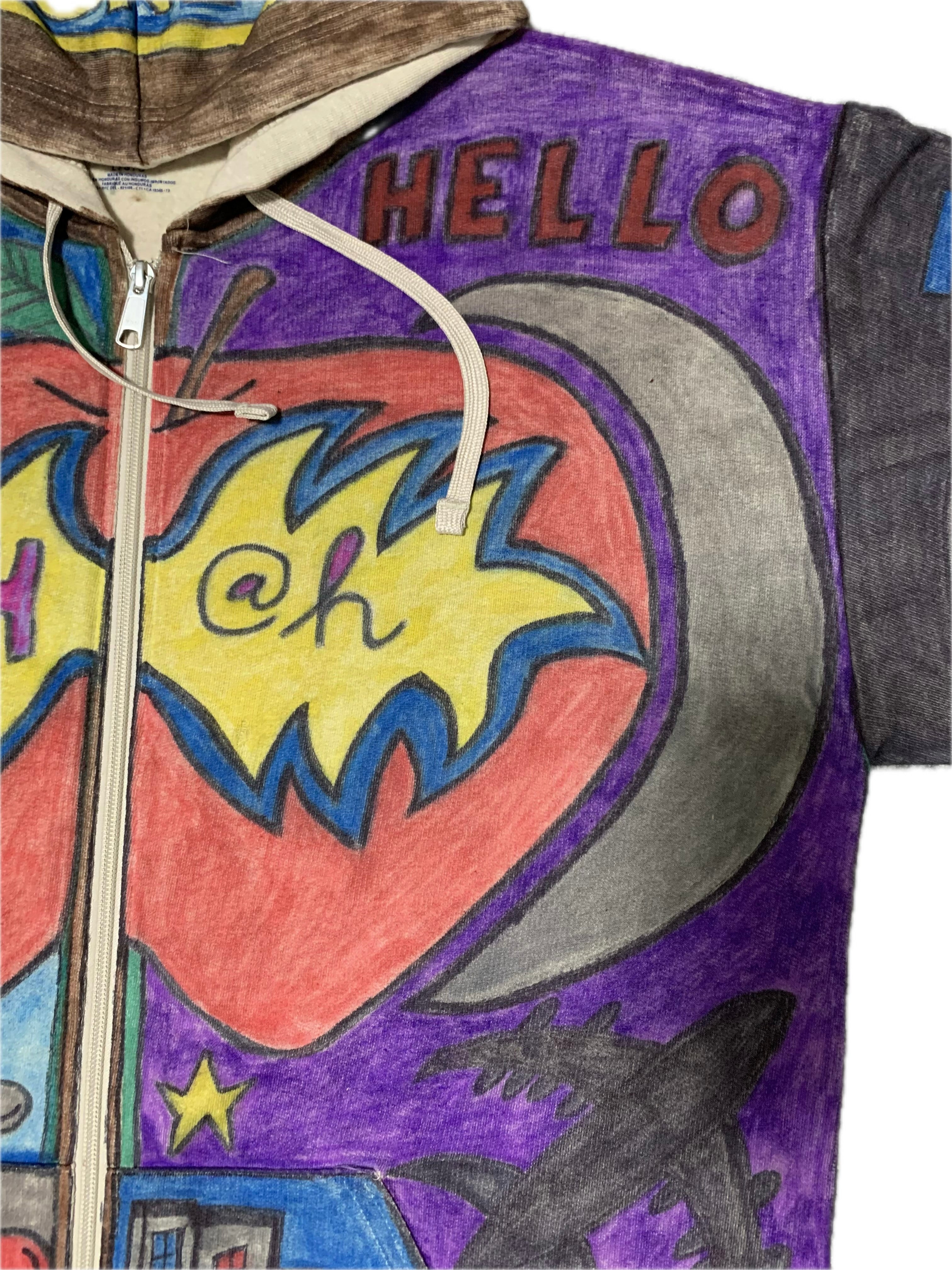 HAND-DRAWN FULL-BODY ART HOODIE