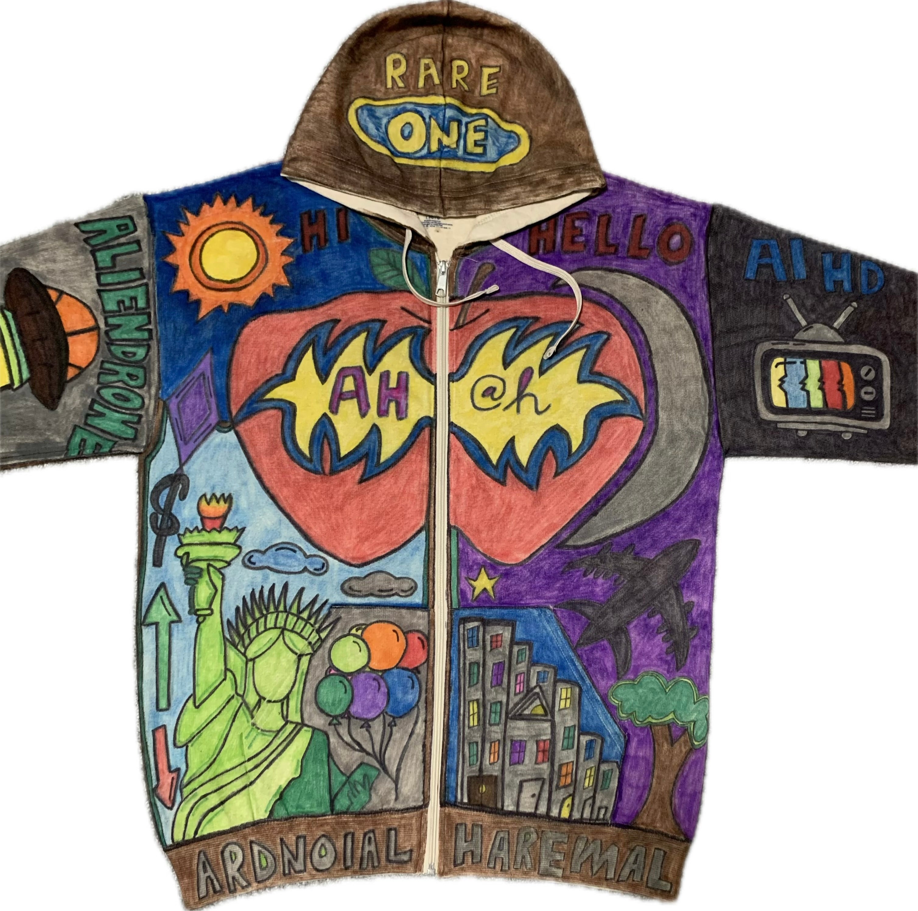 HAND-DRAWN FULL-BODY ART HOODIE