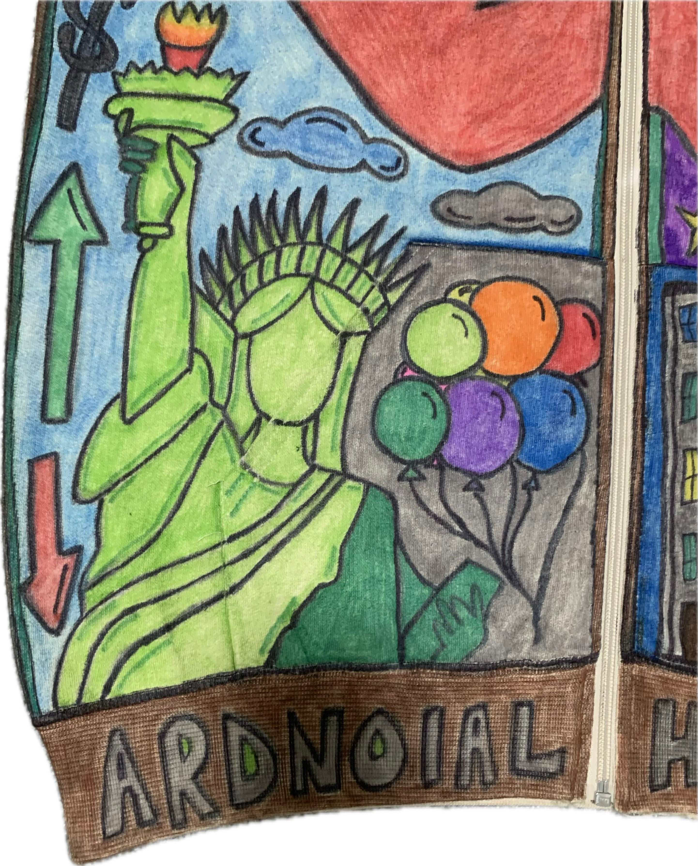 HAND-DRAWN FULL-BODY ART HOODIE